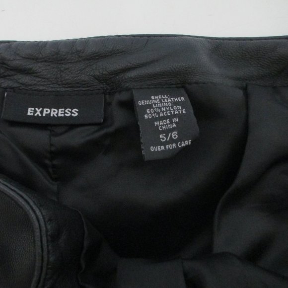 EXPRESS GENUINE LEATHER SIDE ZIP PANTS - Picture 2 of 6